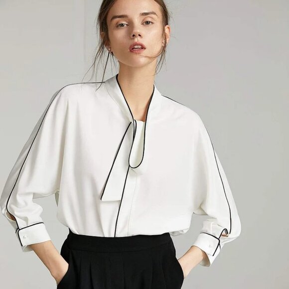 J.ING Tops - J.ING Bolt White Contrast Top